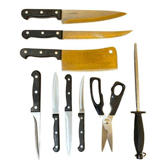 Regent Sheffield 9-Piece Knife Set With Wooden Block Holder - Picture 2 of 5